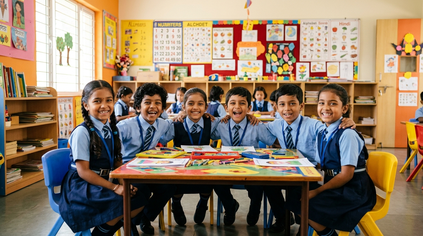 Kinder Joy School Students Smiling